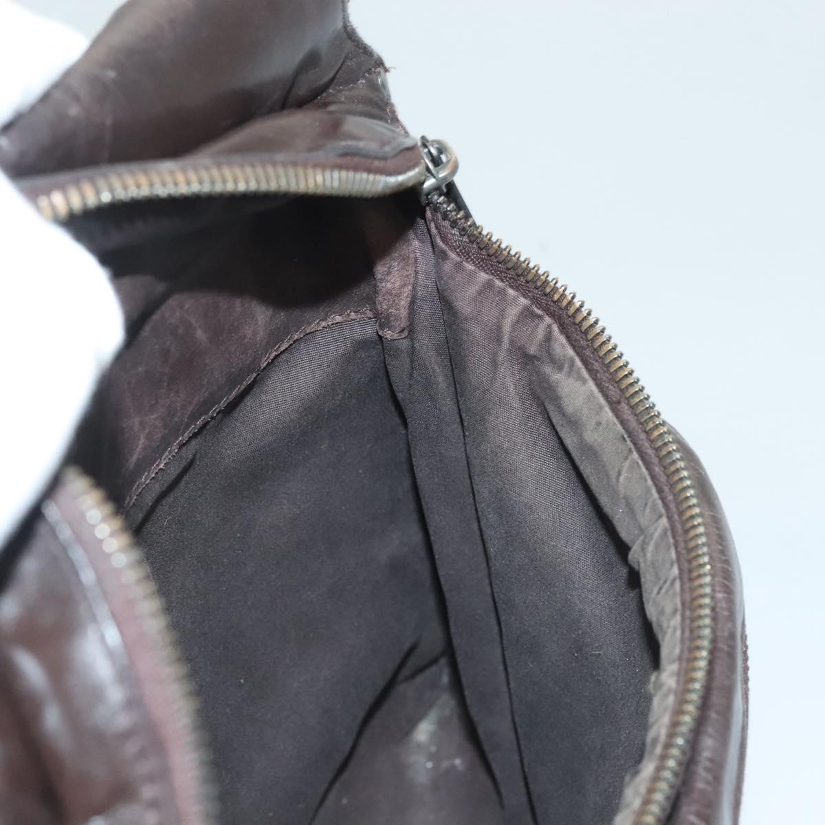 BOTTEGA VENETA INTRECCIATO Waist Bag Leather Brown Auth bs27185