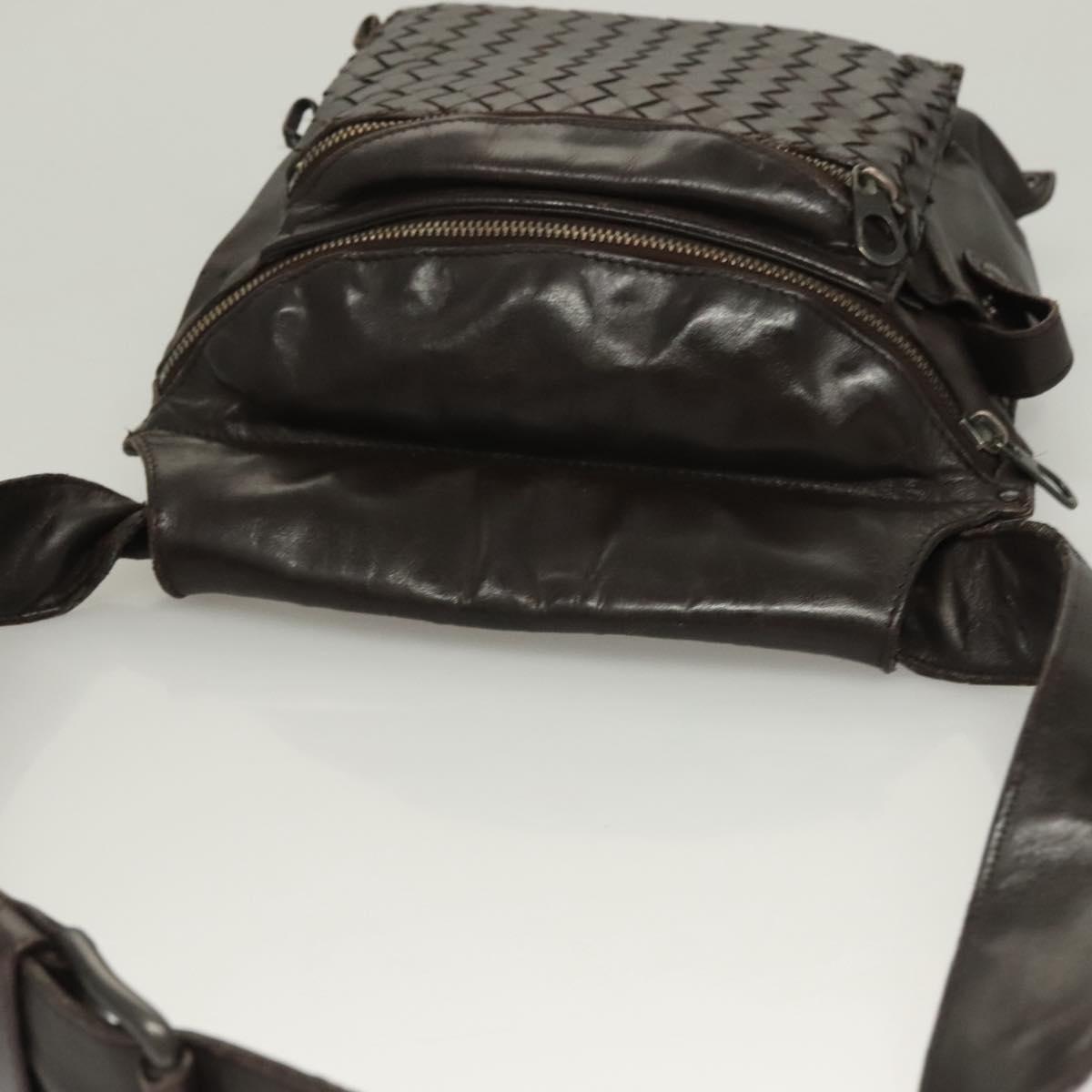 BOTTEGA VENETA INTRECCIATO Waist Bag Leather Brown Auth bs27185