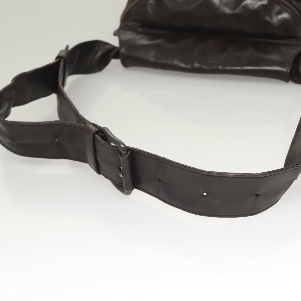 BOTTEGA VENETA INTRECCIATO Waist Bag Leather Brown Auth bs27185