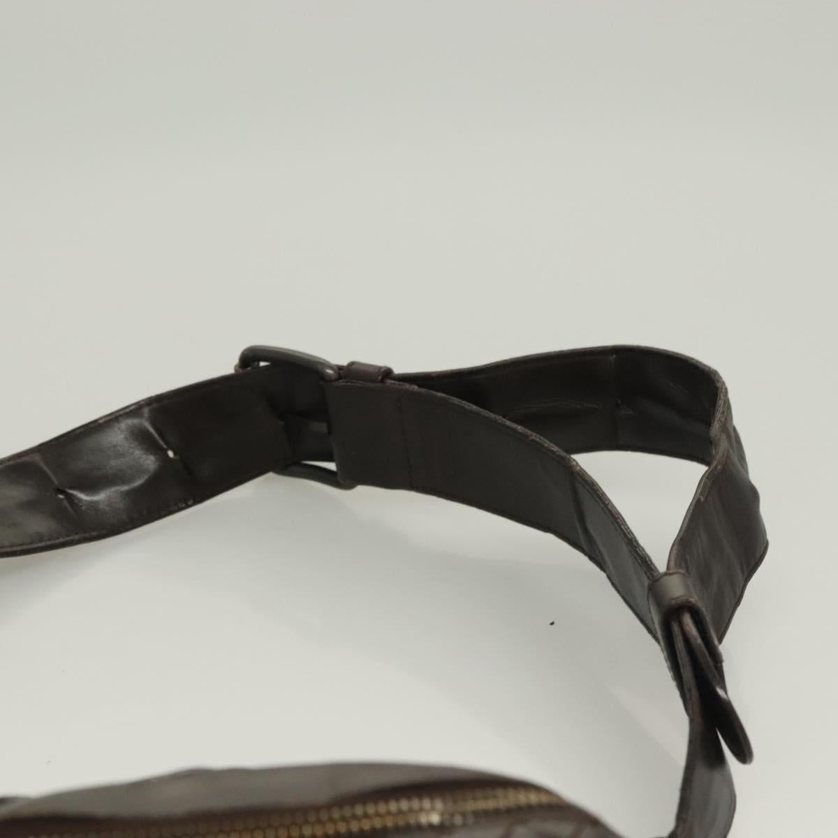 BOTTEGA VENETA INTRECCIATO Waist Bag Leather Brown Auth bs27185