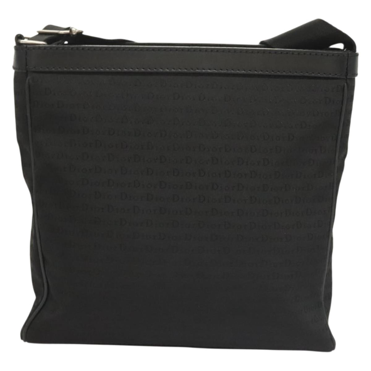 Christian Dior Shoulder Bag Canvas Black Silver Auth bs27194