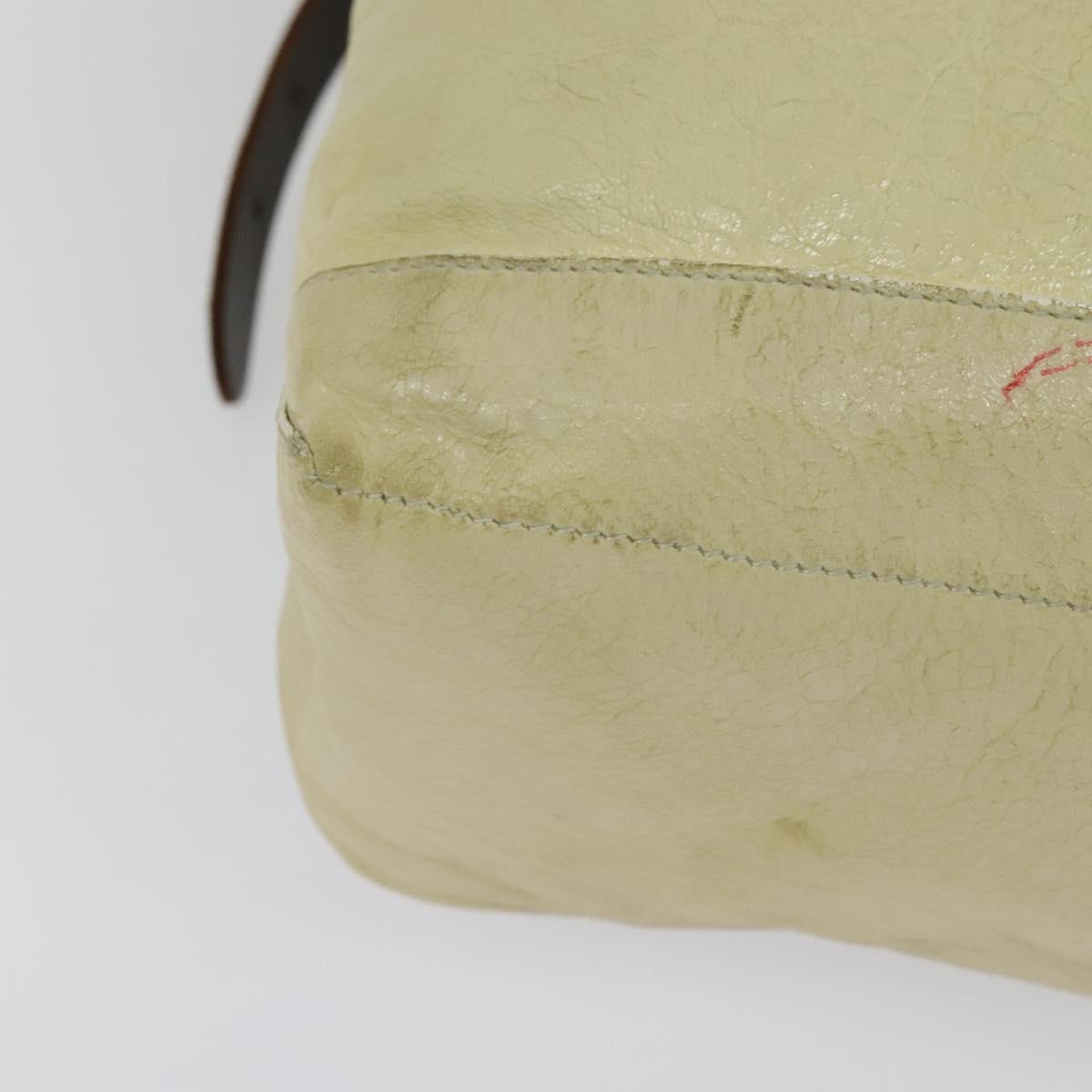 BALENCIAGA The Day Shoulder Bag Leather Beige Auth bs27200