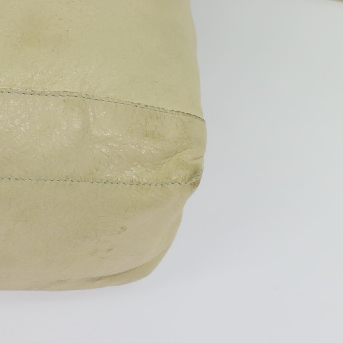 BALENCIAGA The Day Shoulder Bag Leather Beige Auth bs27200