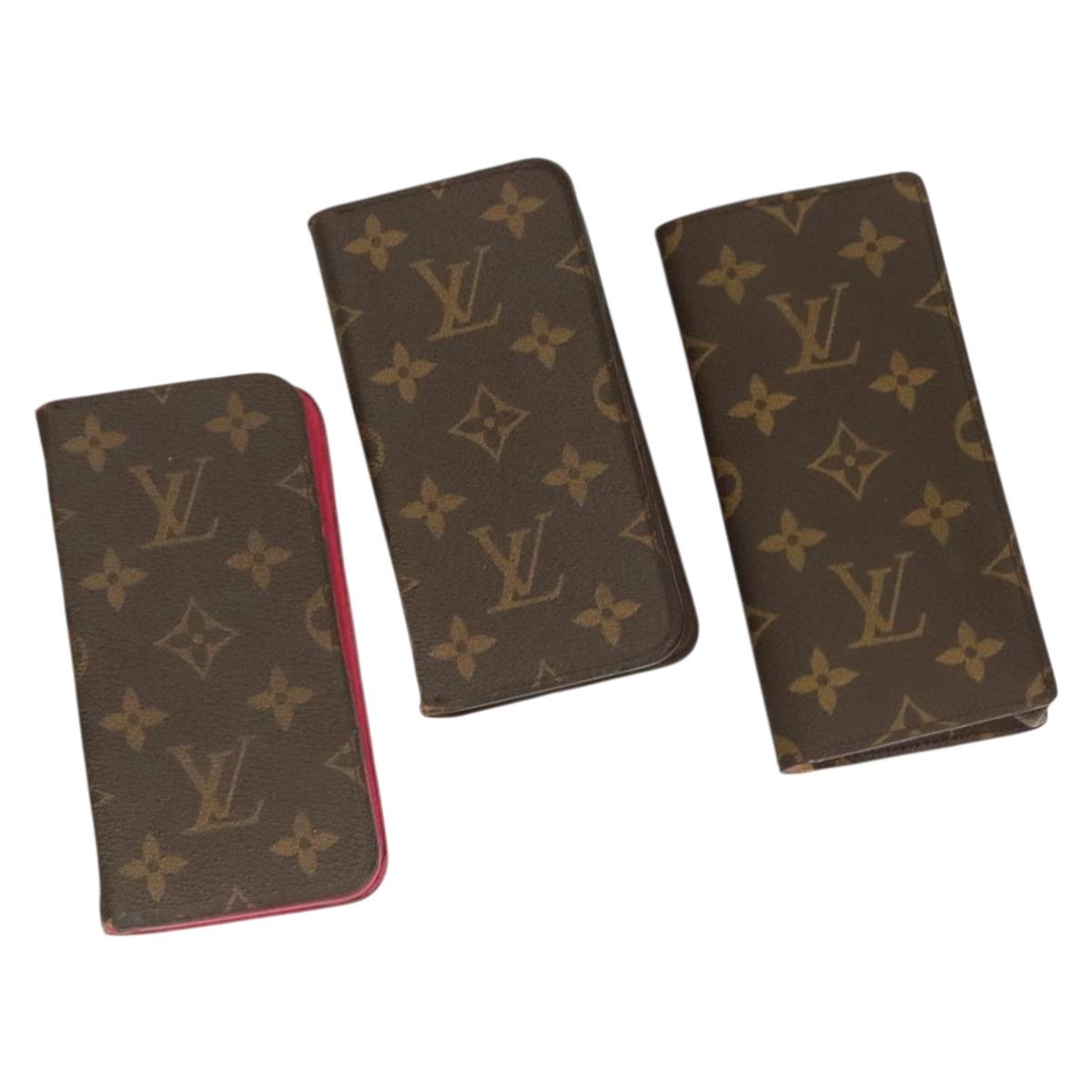LOUIS VUITTON Monogram iPhone Case 3Set LV Auth bs27233