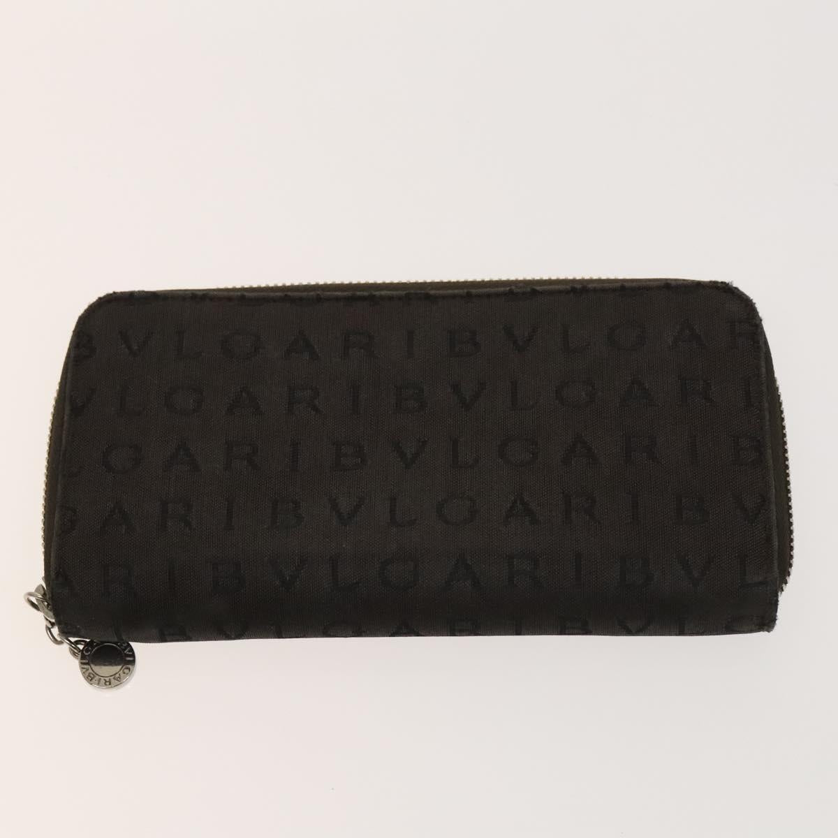 BVLGARI Logo Mania Wallet Canvas Nylon 3Set Beige Brown purple Auth bs27235