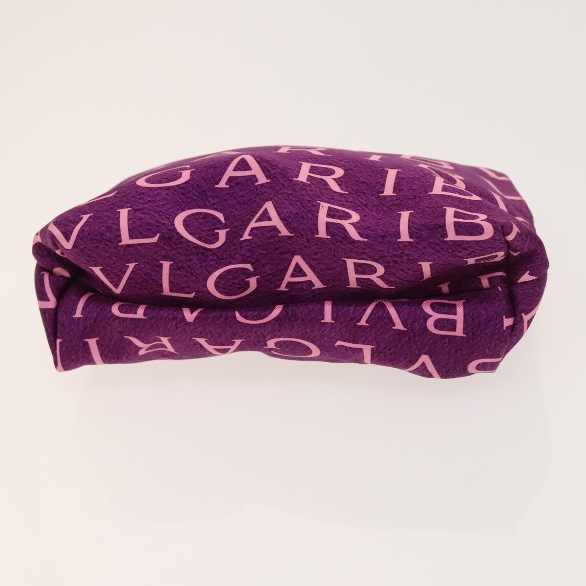BVLGARI Logo Mania Wallet Canvas Nylon 3Set Beige Brown purple Auth bs27235