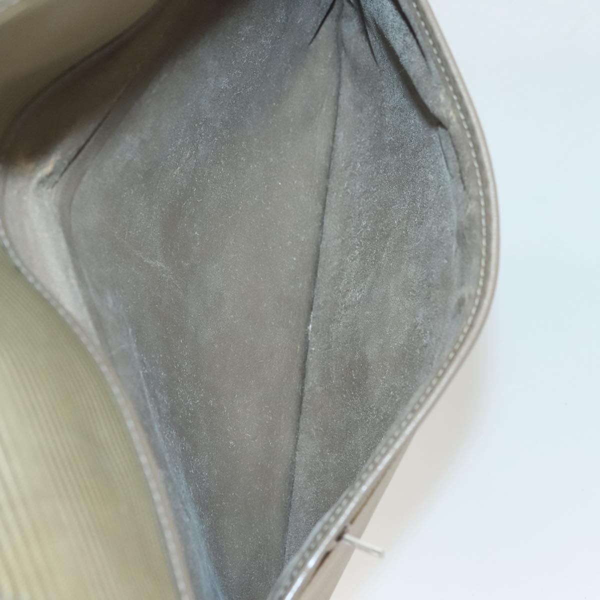 SAINT LAURENT Clutch Bag Leather PVC 4Set Black Gray beige Auth bs27239