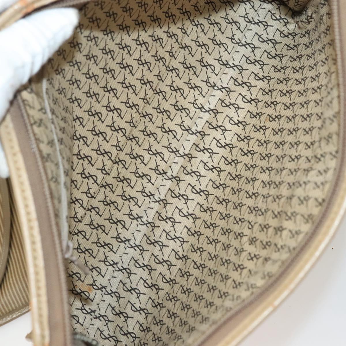 SAINT LAURENT Clutch Bag Leather PVC 4Set Black Gray beige Auth bs27239