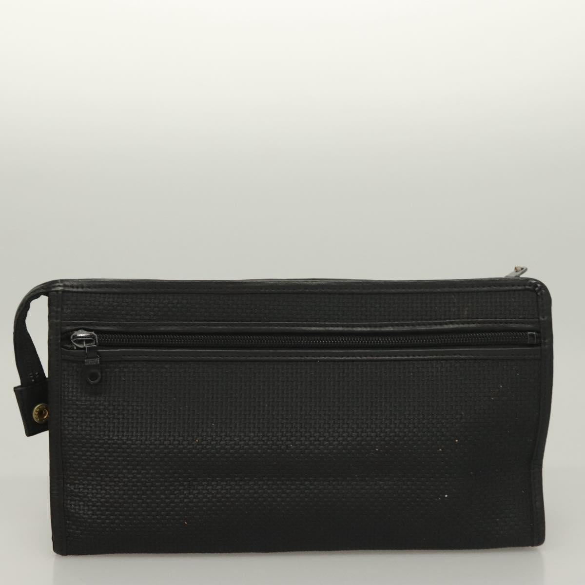 SAINT LAURENT Clutch Bag Leather PVC 4Set Black Gray beige Auth bs27239