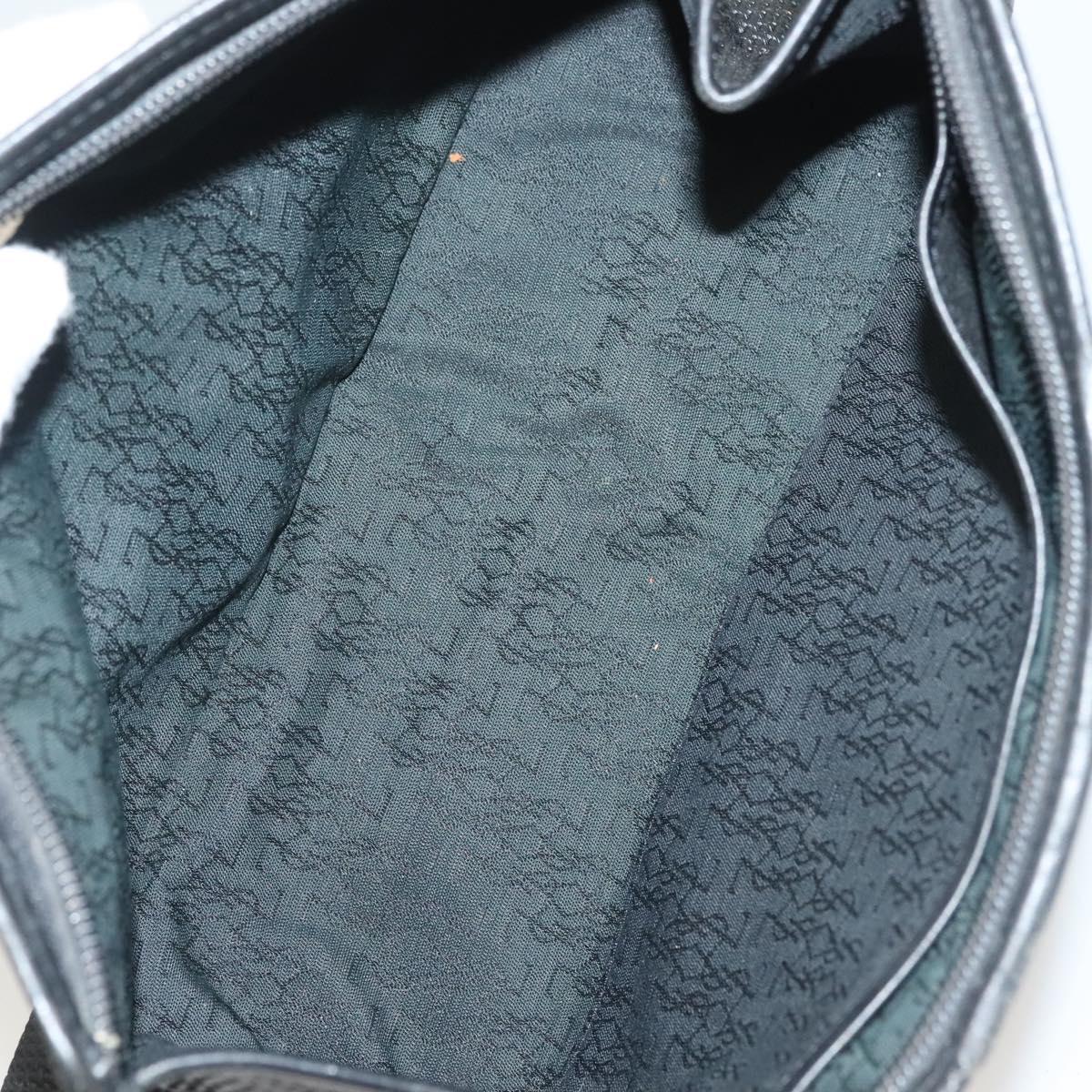 SAINT LAURENT Clutch Bag Leather PVC 4Set Black Gray beige Auth bs27239