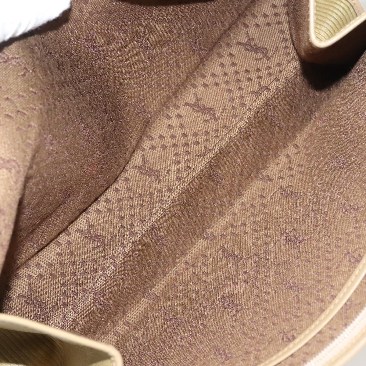 SAINT LAURENT Clutch Bag Leather PVC 4Set Black Gray beige Auth bs27239