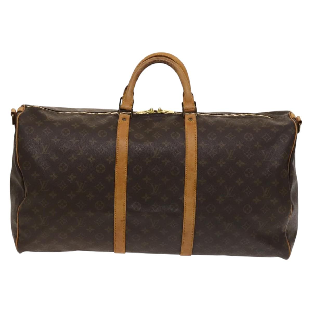 LOUIS VUITTON Monogram Keepall Bandouliere 60 Boston Bag M41412 LV Auth bs27246