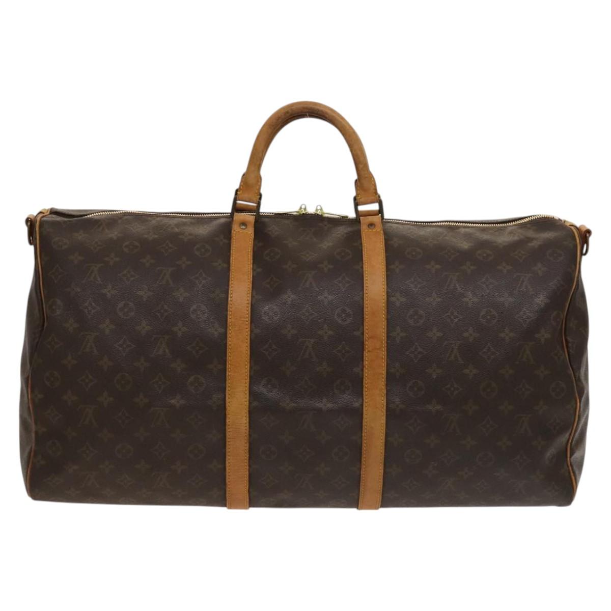 LOUIS VUITTON Monogram Keepall Bandouliere 60 Boston Bag M41412 LV Auth bs27246