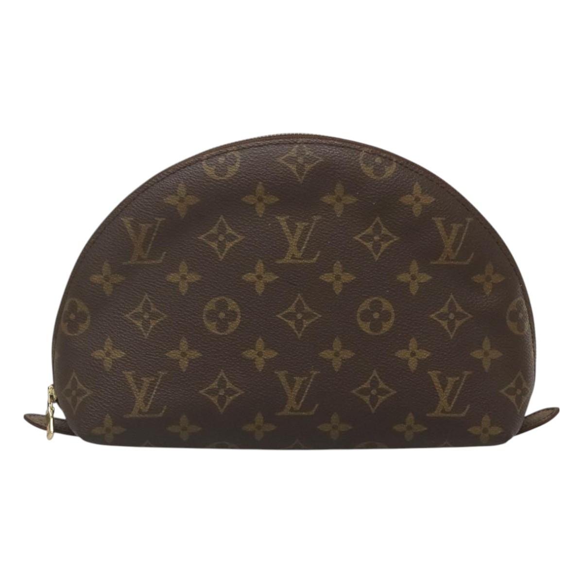LOUIS VUITTON Monogram Trousse Demi Ronde Cosmetic Pouch M47520 LV Auth bs27251