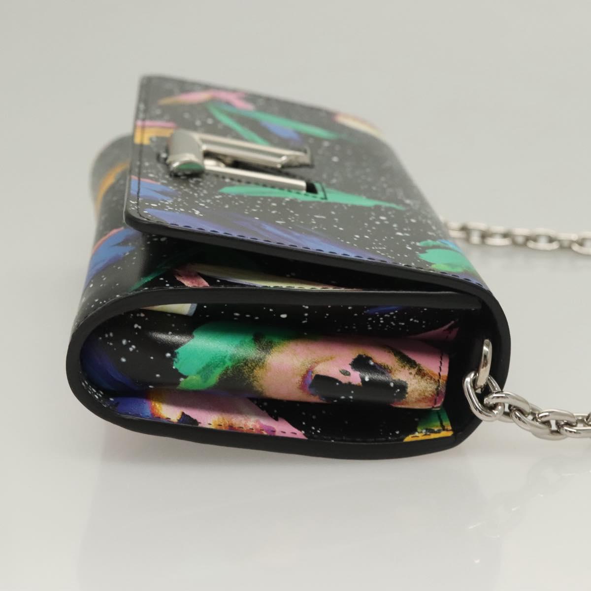 LOUIS VUITTON Splash Print Portefeuille Chain Wallet Black M67695 Auth bs27258M