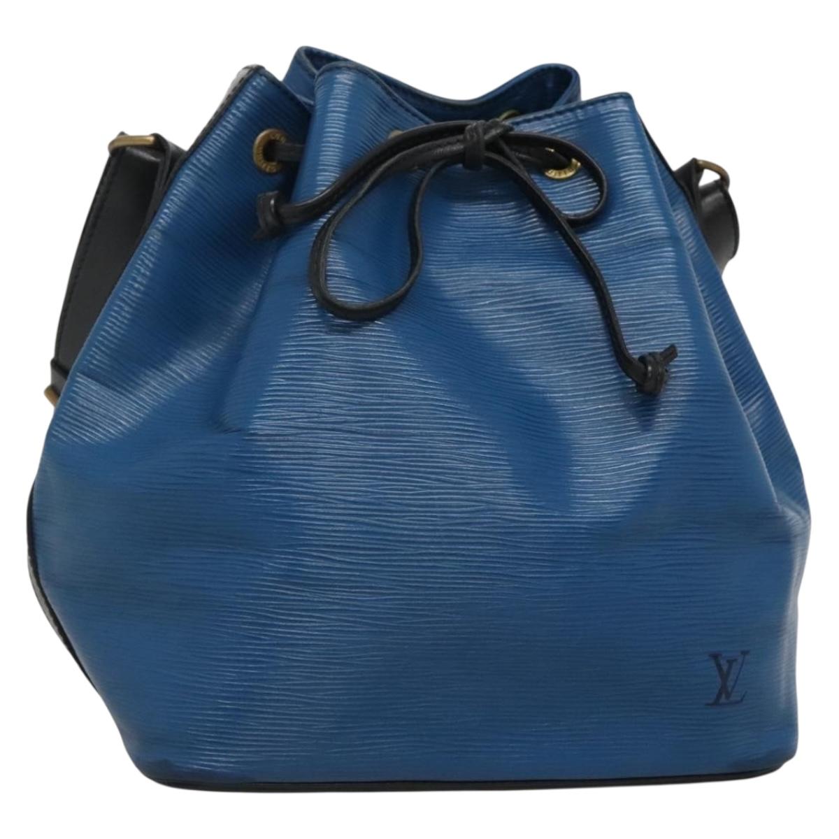 LOUIS VUITTON Epi Petit Noe Shoulder Bag Bicolor Black Blue M44152 Auth bs27264