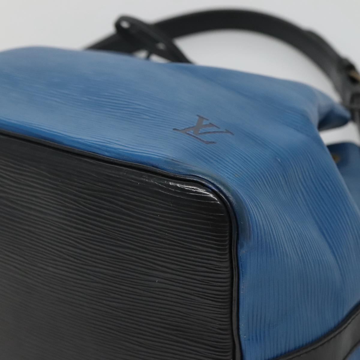 LOUIS VUITTON Epi Petit Noe Shoulder Bag Bicolor Black Blue M44152 Auth bs27264