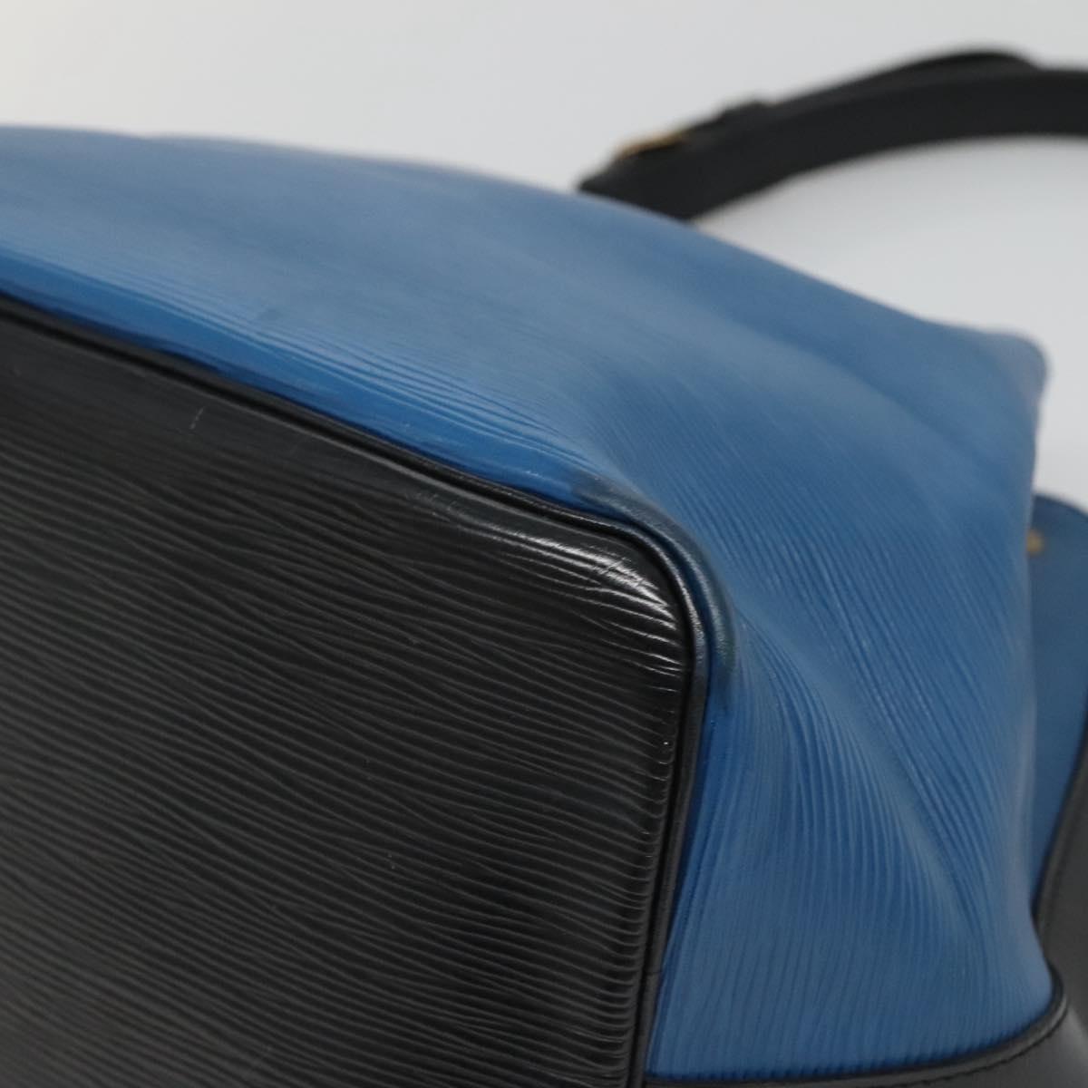 LOUIS VUITTON Epi Petit Noe Shoulder Bag Bicolor Black Blue M44152 Auth bs27264