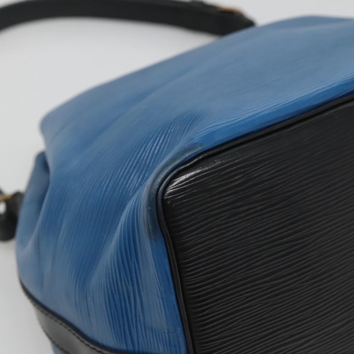 LOUIS VUITTON Epi Petit Noe Shoulder Bag Bicolor Black Blue M44152 Auth bs27264
