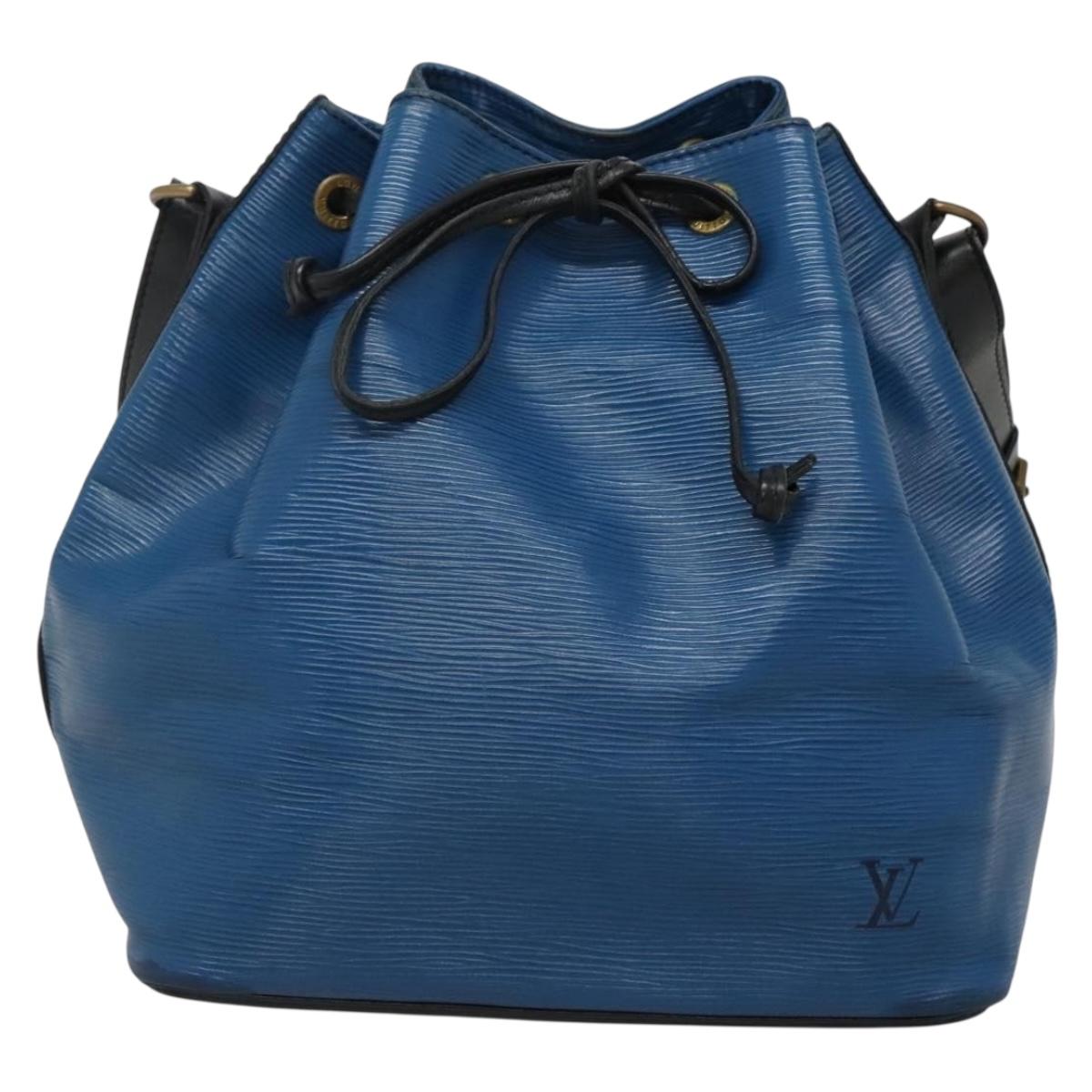 LOUIS VUITTON Epi Petit Noe Shoulder Bag Bicolor Black Blue M44152 Auth bs27264