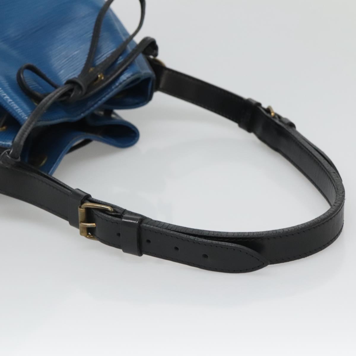 LOUIS VUITTON Epi Petit Noe Shoulder Bag Bicolor Black Blue M44152 Auth bs27264
