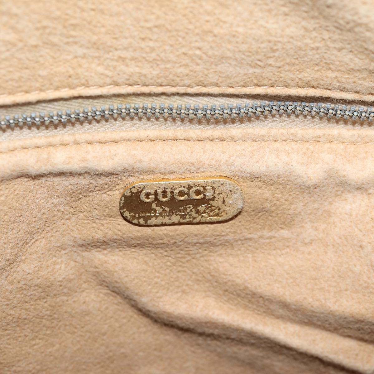 GUCCI GG Plus Supreme Boston Bag PVC Beige Gold Auth bs27274