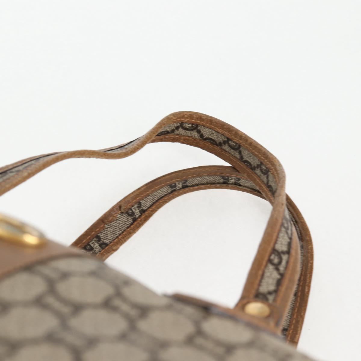 GUCCI GG Plus Supreme Boston Bag PVC Beige Gold Auth bs27274