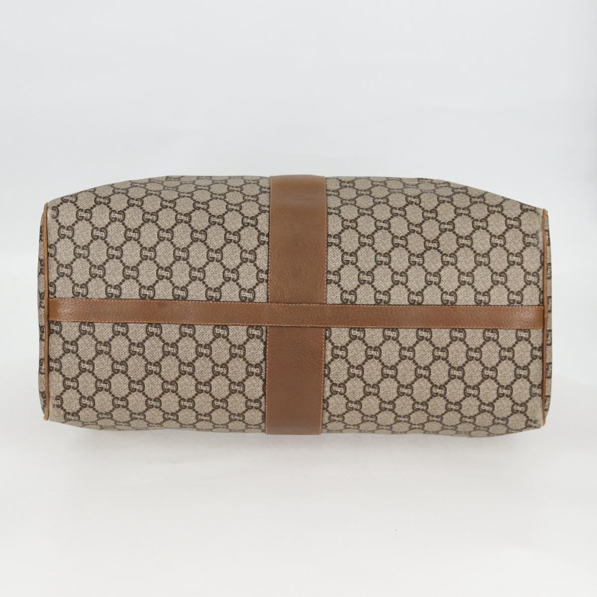 GUCCI GG Plus Supreme Boston Bag PVC Beige Gold Auth bs27274
