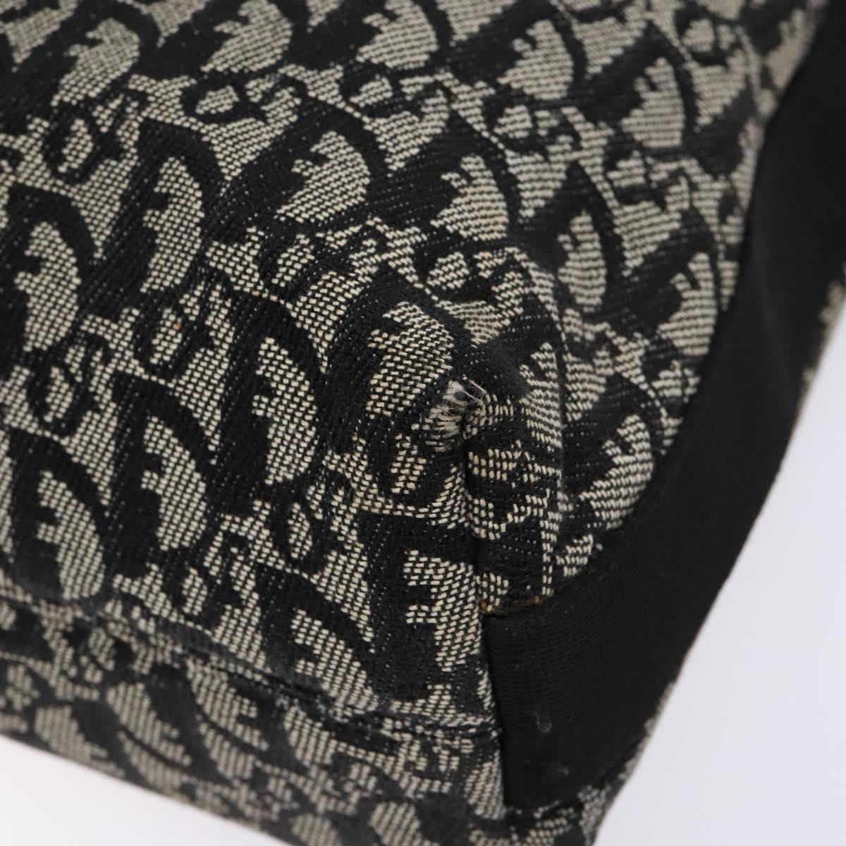 Christian Dior Trotter Canvas Shoulder Bag Navy Silver Auth bs27283