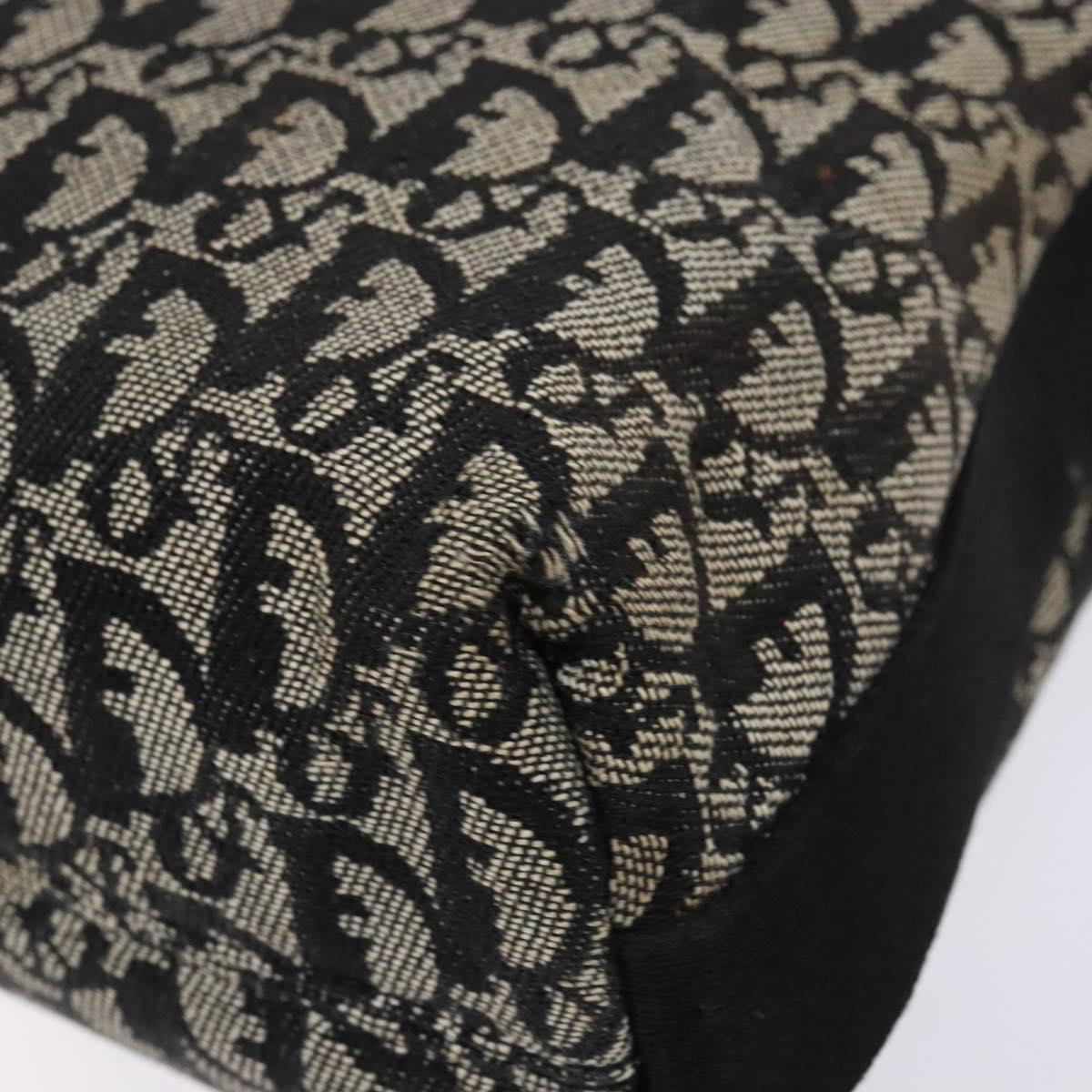 Christian Dior Trotter Canvas Shoulder Bag Navy Silver Auth bs27283