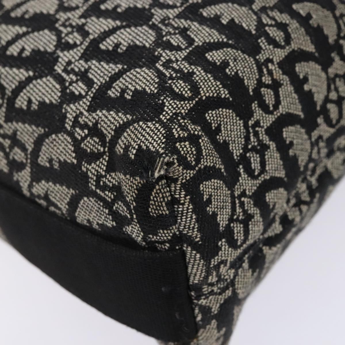 Christian Dior Trotter Canvas Shoulder Bag Navy Silver Auth bs27283