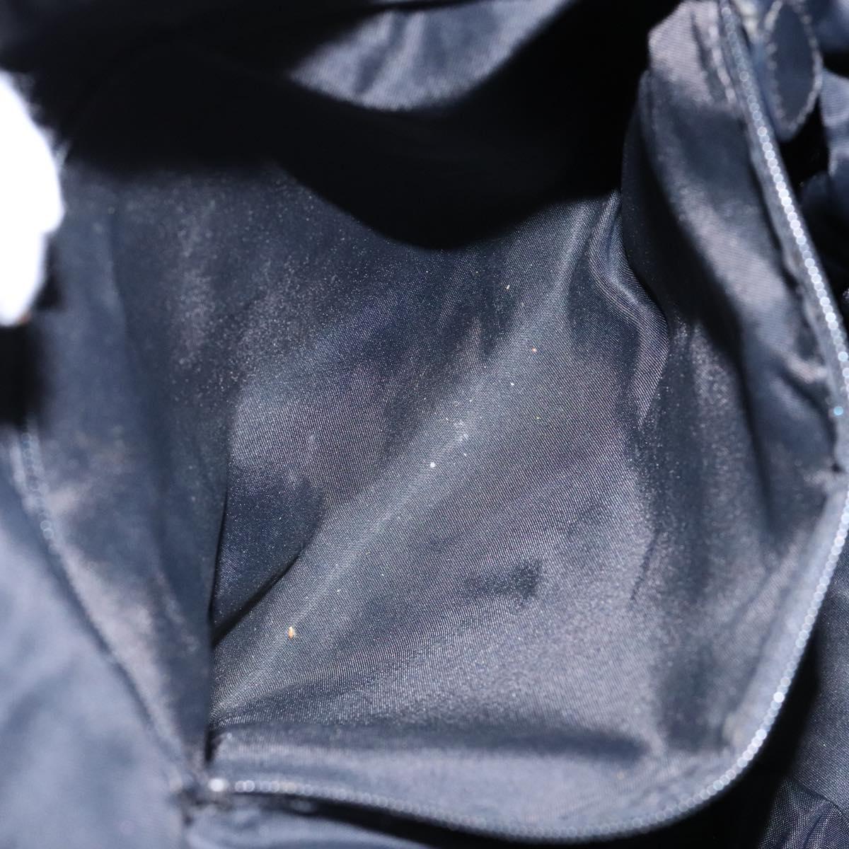 Christian Dior Trotter Canvas Shoulder Bag Navy Silver Auth bs27283