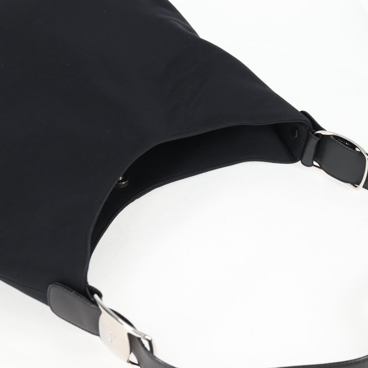 Salvatore Ferragamo Vala Shoulder Bag Nylon Black Silver Auth bs27290
