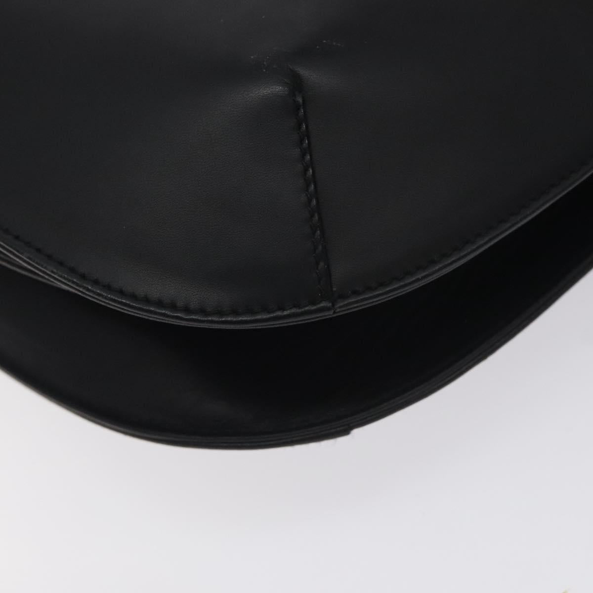 Salvatore Ferragamo Shoulder Bag Leather Black Gold Auth bs27295