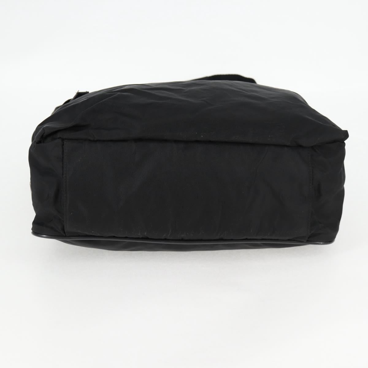 PRADA Shoulder Bag Nylon Black Silver Auth bs27299