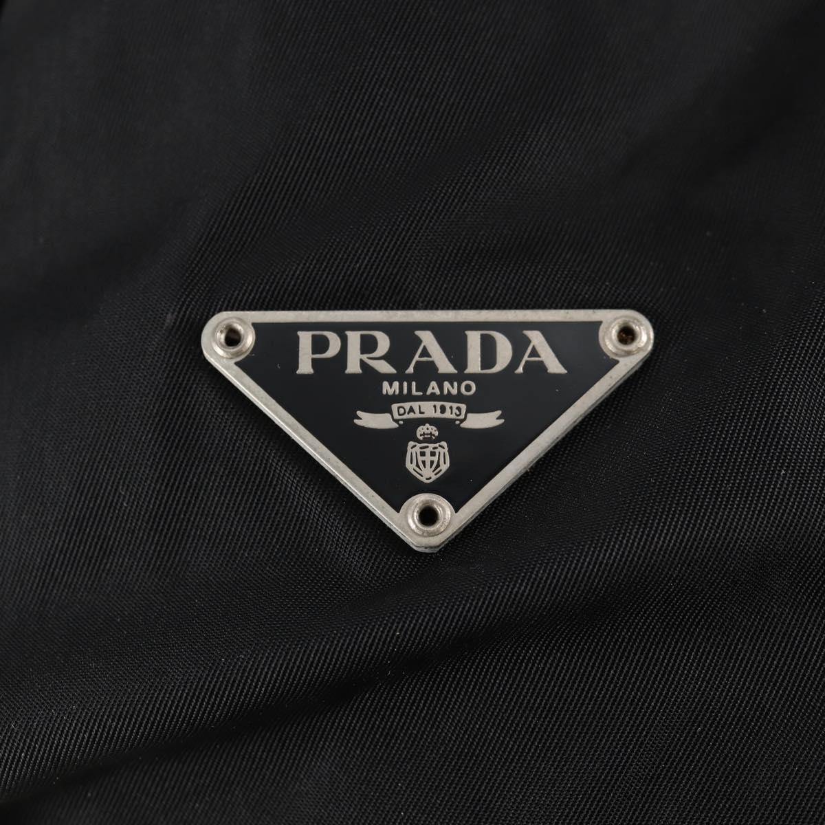 PRADA Shoulder Bag Nylon Black Silver Auth bs27299