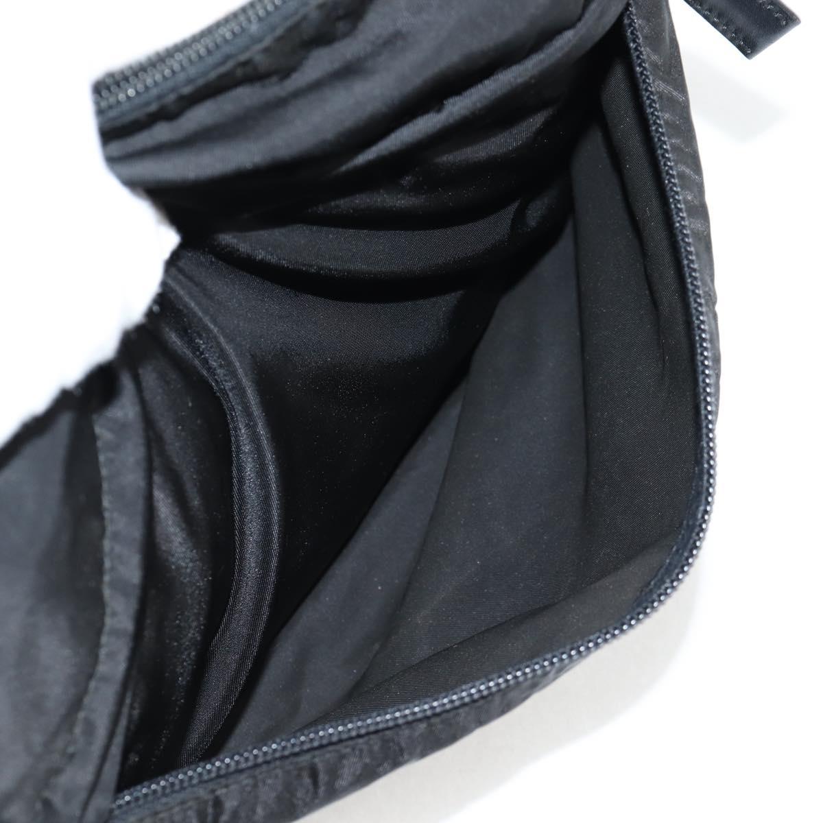 PRADA Shoulder Bag Nylon Black Silver Auth bs27299