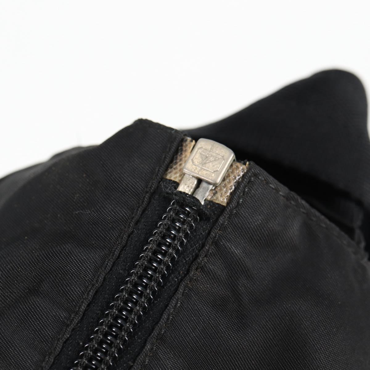 PRADA Shoulder Bag Nylon Black Silver Auth bs27299