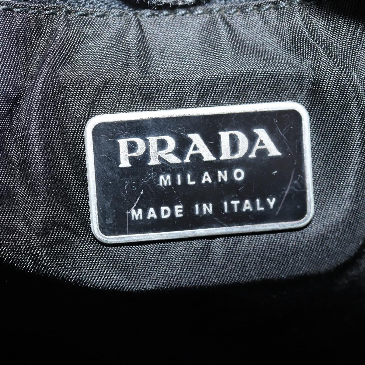 PRADA Shoulder Bag Nylon Black Silver Auth bs27299