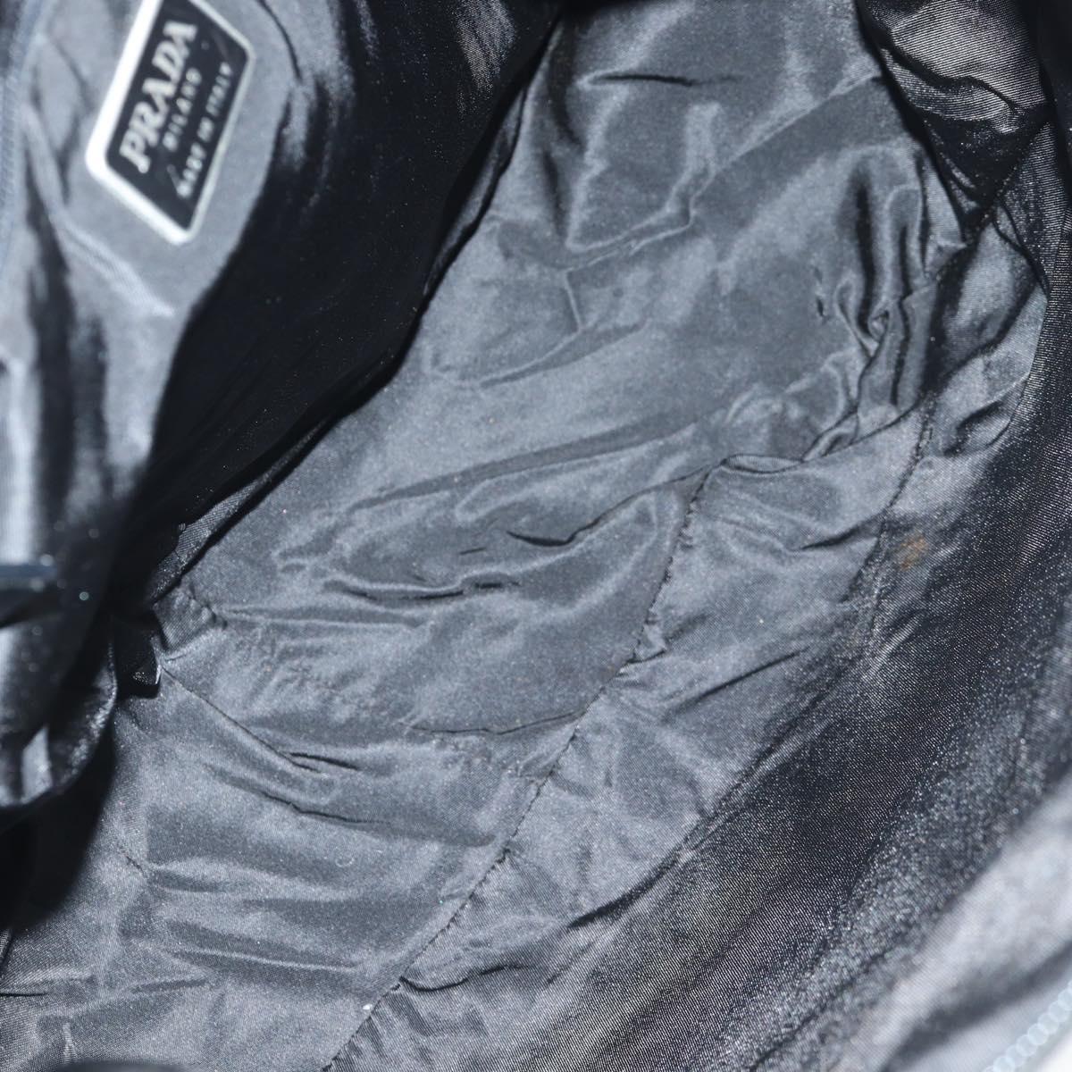 PRADA Shoulder Bag Nylon Black Silver Auth bs27299