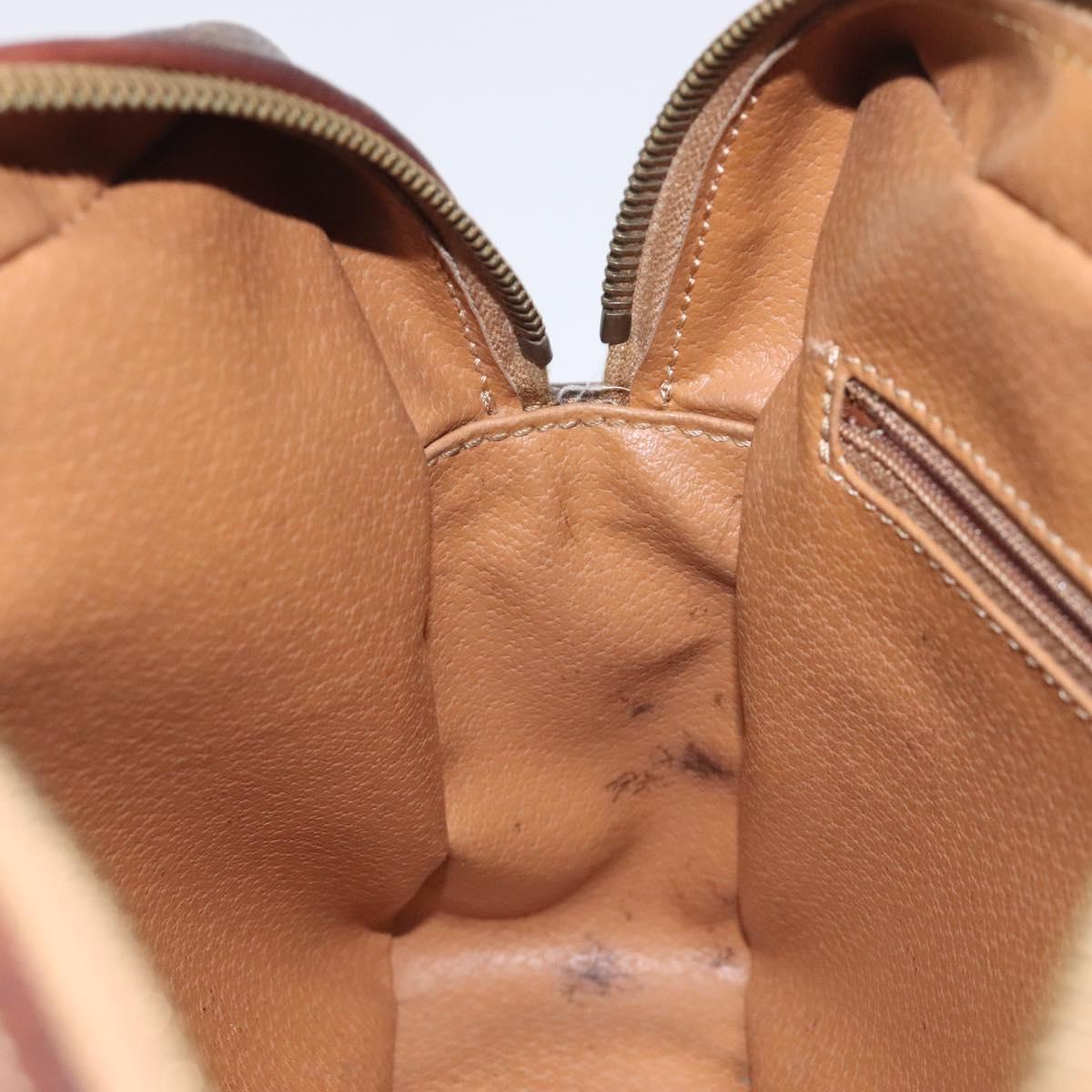 CELINE Macadam Canvas Shoulder Bag PVC Leather Brown Gold Auth bs27307
