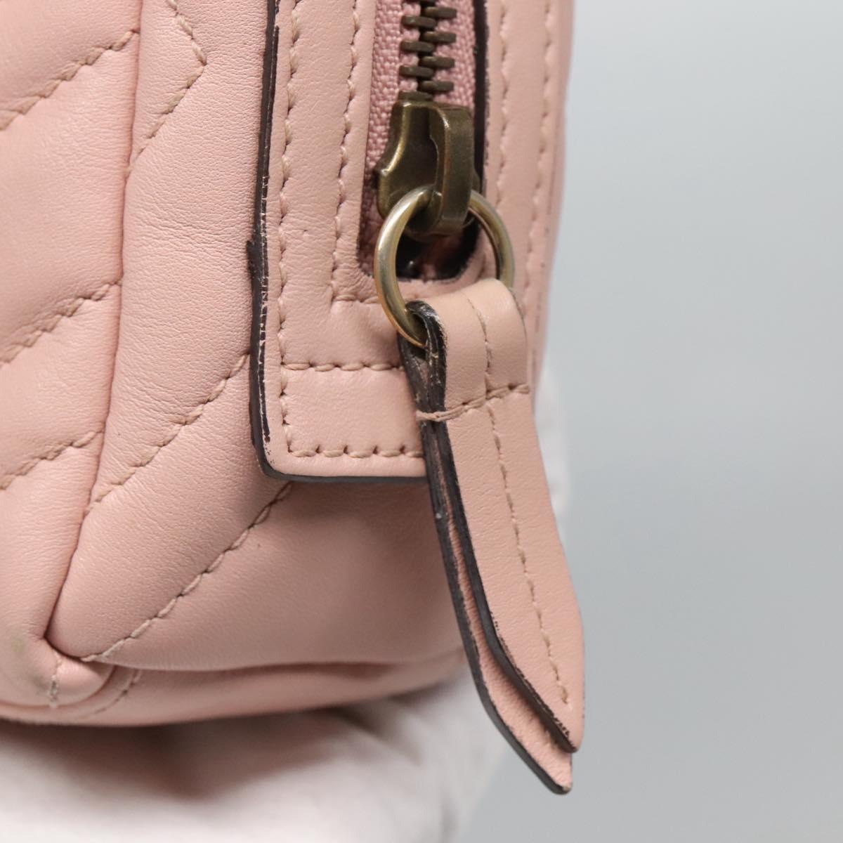 GUCCI GG Marmont Pouch Leather Pink 476165 Auth bs27327