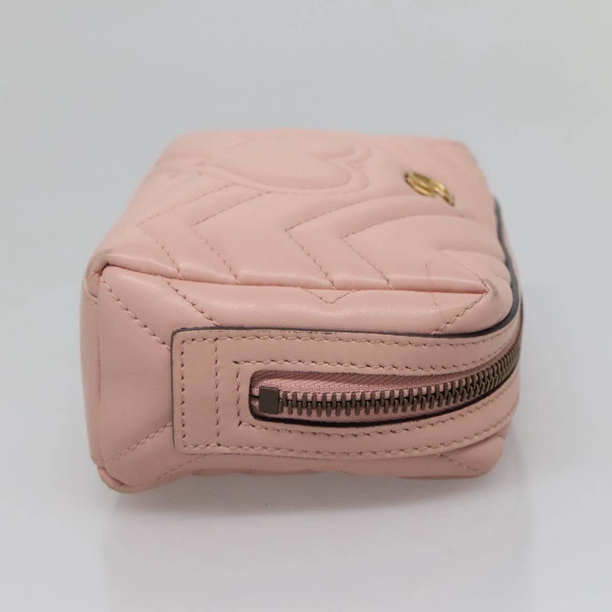 GUCCI GG Marmont Pouch Leather Pink 476165 Auth bs27327