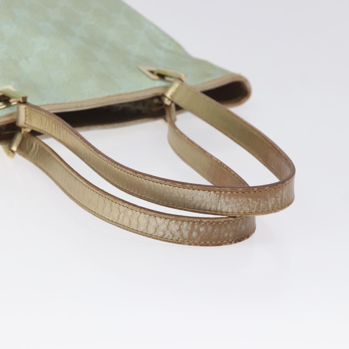 GUCCI GG Canvas Tote Bag Nylon Peppermint Gold 002 1099 Auth bs27328