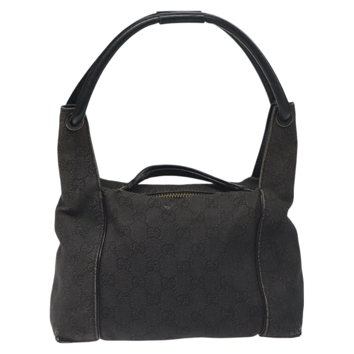 GUCCI GG Canvas Shoulder Bag Black 101333 Auth bs27332