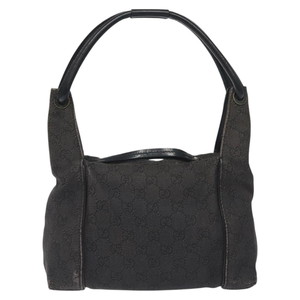 GUCCI GG Canvas Shoulder Bag Black 101333 Auth bs27332