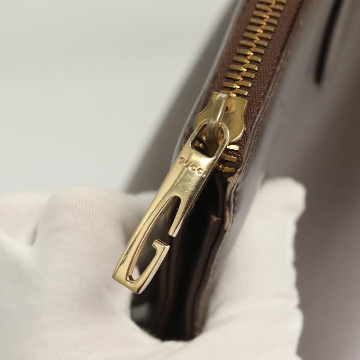 GUCCI Hand Bag Leather Brown Gold 000 1998 0570 Auth bs27334