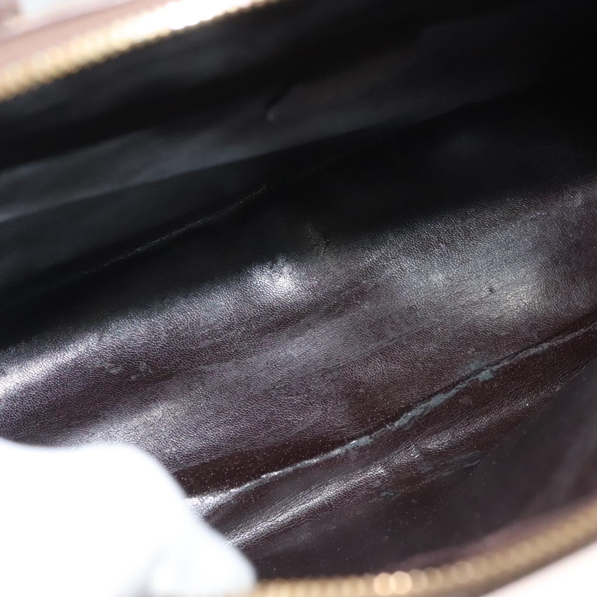GUCCI Hand Bag Leather Brown Gold 000 1998 0570 Auth bs27334