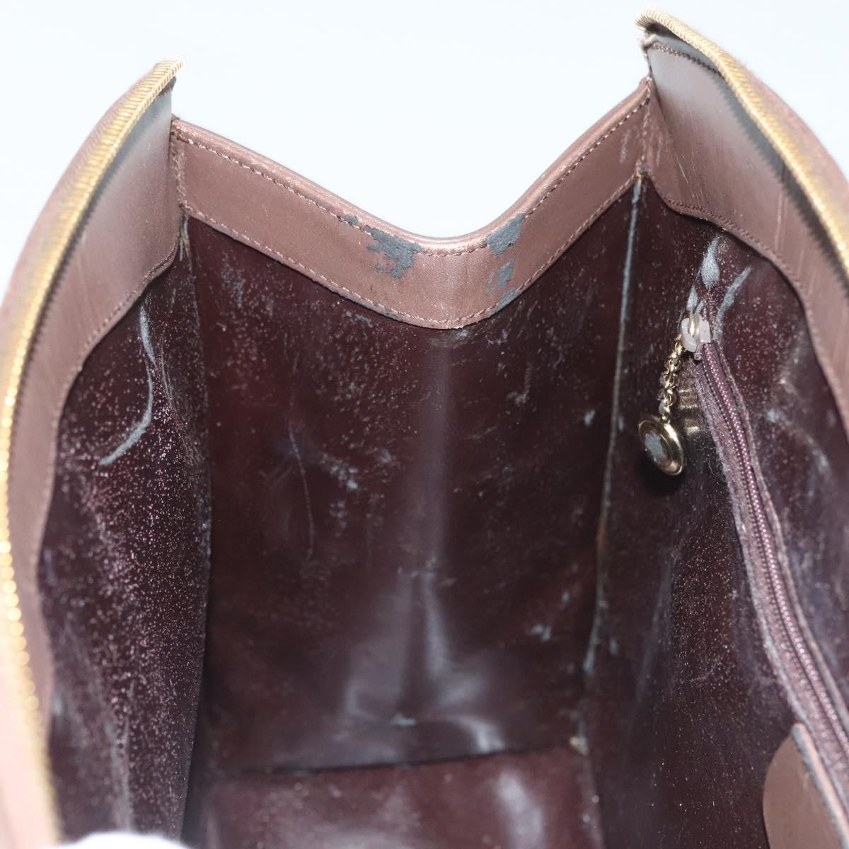GUCCI Hand Bag Leather Brown Gold 000 1998 0570 Auth bs27334