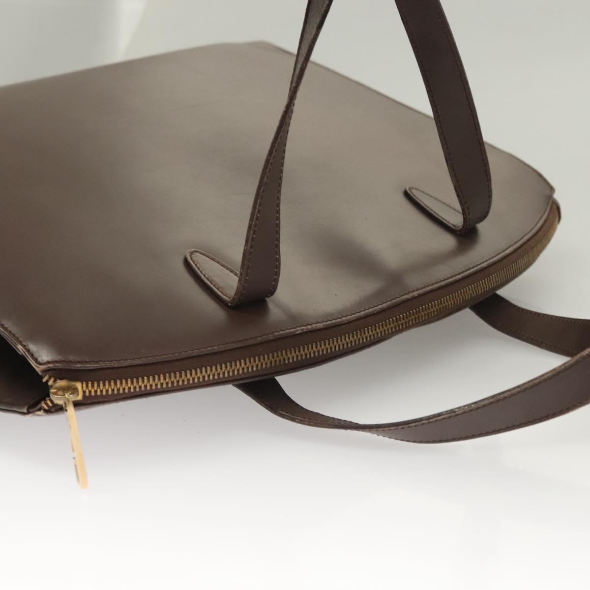 GUCCI Hand Bag Leather Brown Gold 000 1998 0570 Auth bs27334